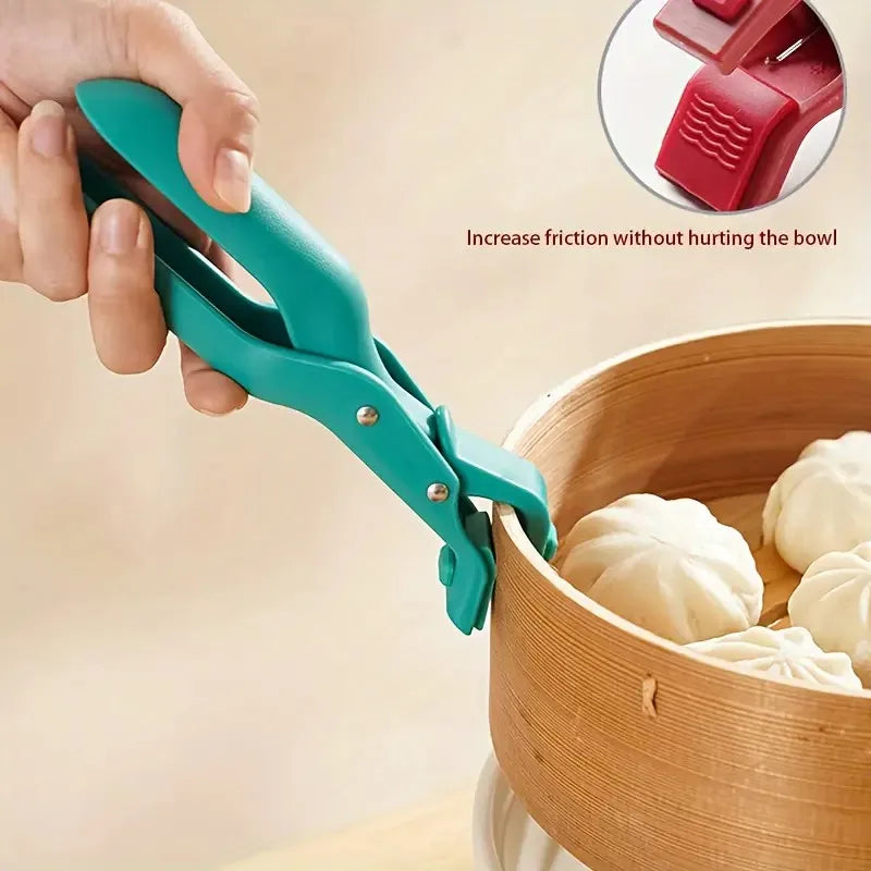 Silicone Multi-Functional Heat-Resistant Clip - Holds Plates/Bowls, Lifts Trays, Non-Slip, Home Kitchen Must-Have