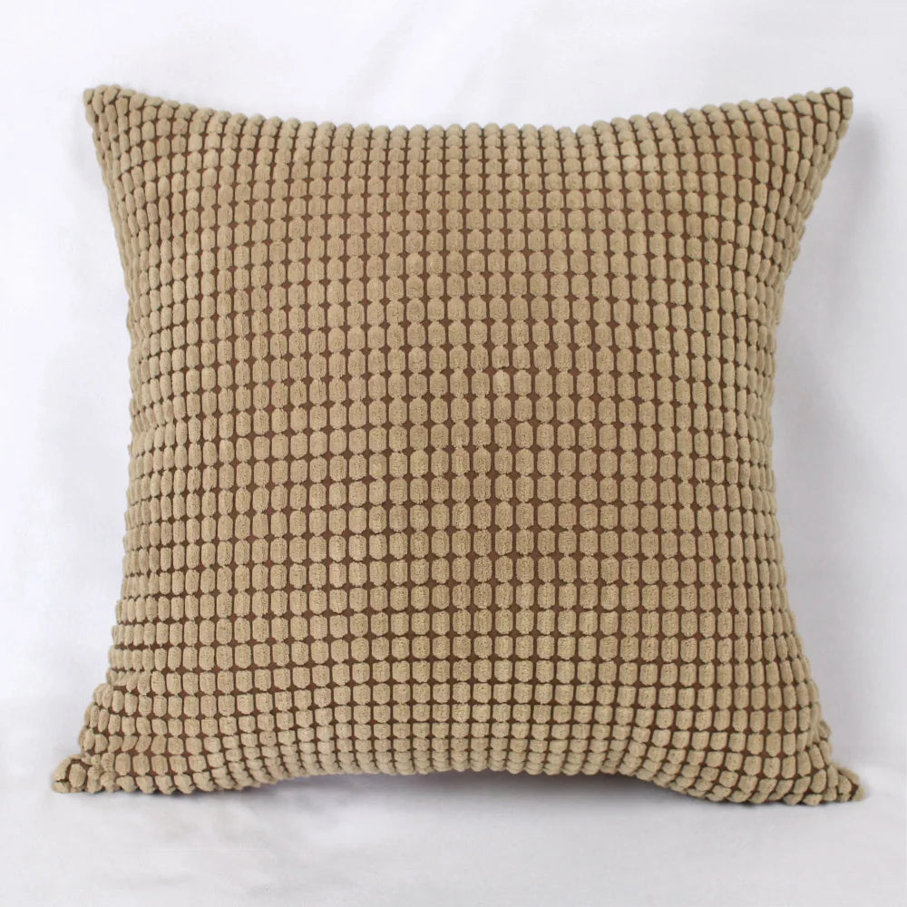 Customized corduroy corn grain fabric cushion cover 40/45/50/55/60/65/70cm large-sized home decoration sofa pillowcase
