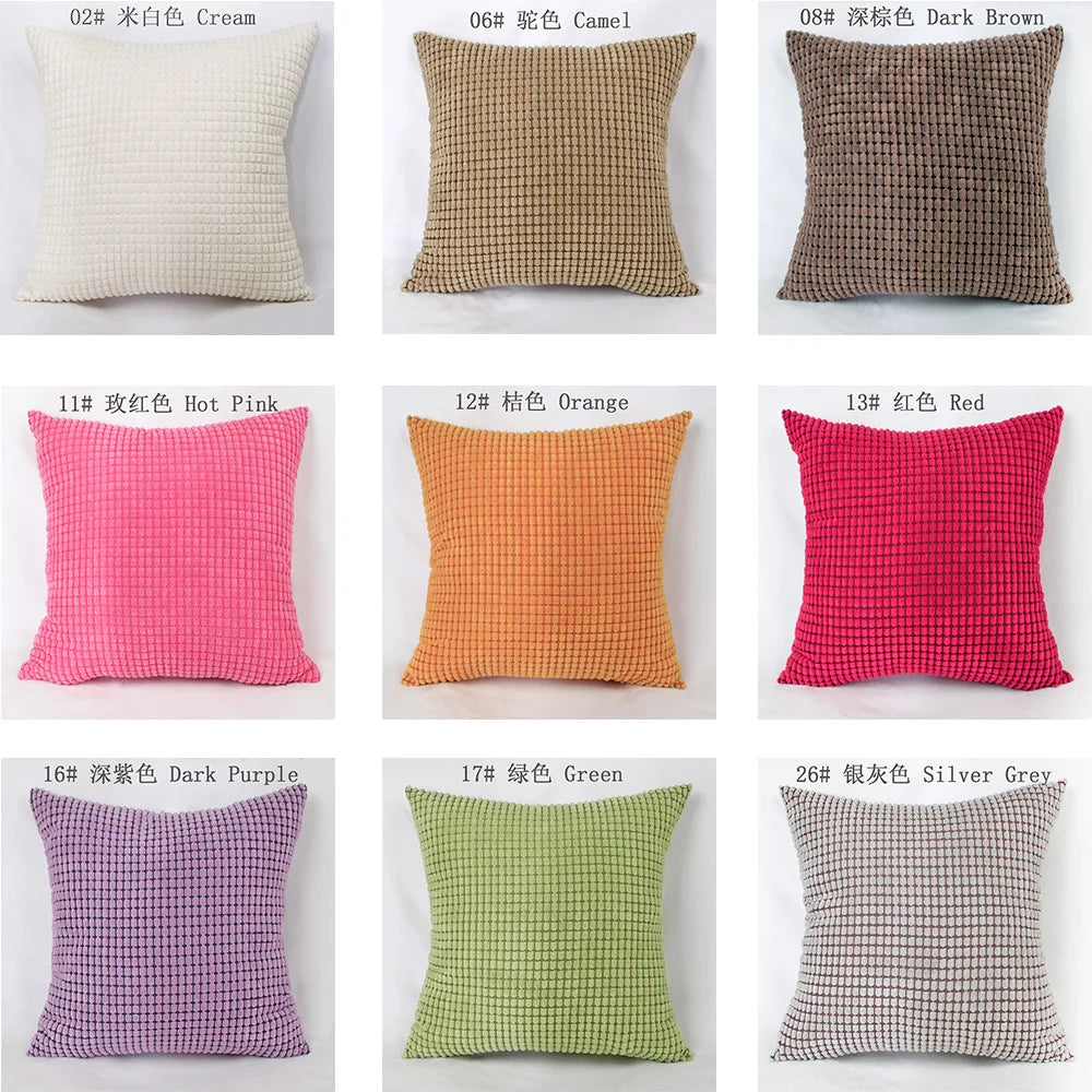 Customized corduroy corn grain fabric cushion cover 40/45/50/55/60/65/70cm large-sized home decoration sofa pillowcase