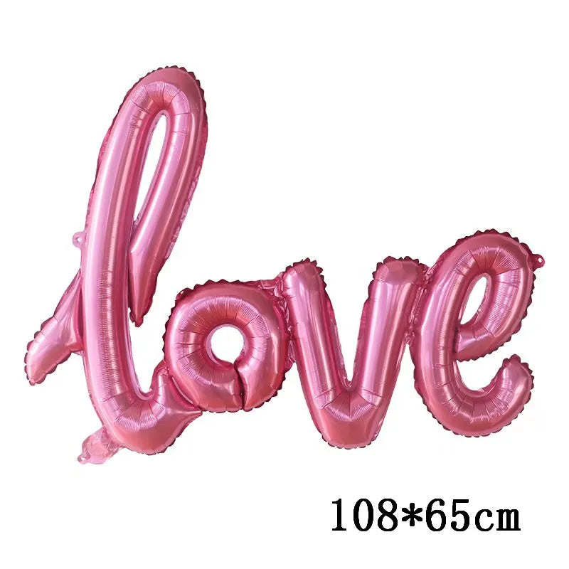 Love Heart Bear Foil Balloons Happy Birthday Valentine’s Day Party Decor Air Helium Globos Wedding Decorations Kids Toys Balloon
