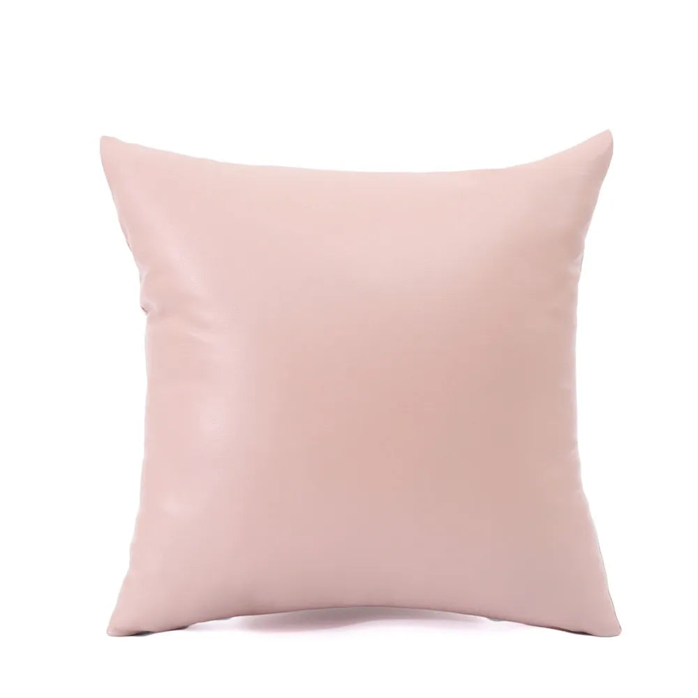 PU Leather Cushion Cover 45 * 45/50 * 50/55 * 55/60 * 60CM Imitation Leather Living Room Sofa Pillowcase Home Decoration