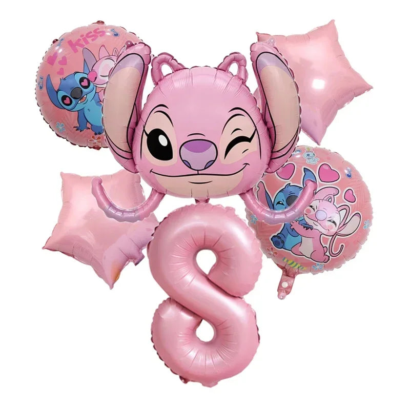 Cartoon Disney Lilo&Stitch Theme Party Foil Balloon Set Baby Shower Boys and Girls Birthday Party Decoration Children's Toy Gift