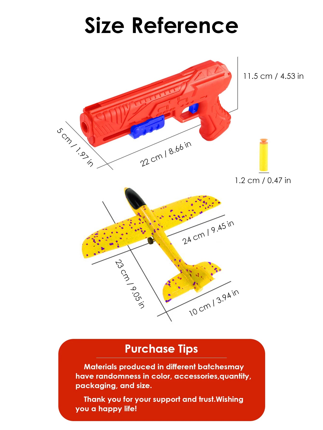 Children's outdoor three in one foam soft elastic toy gun, hand thrown ejection aircraft suit, foam aircraft color random