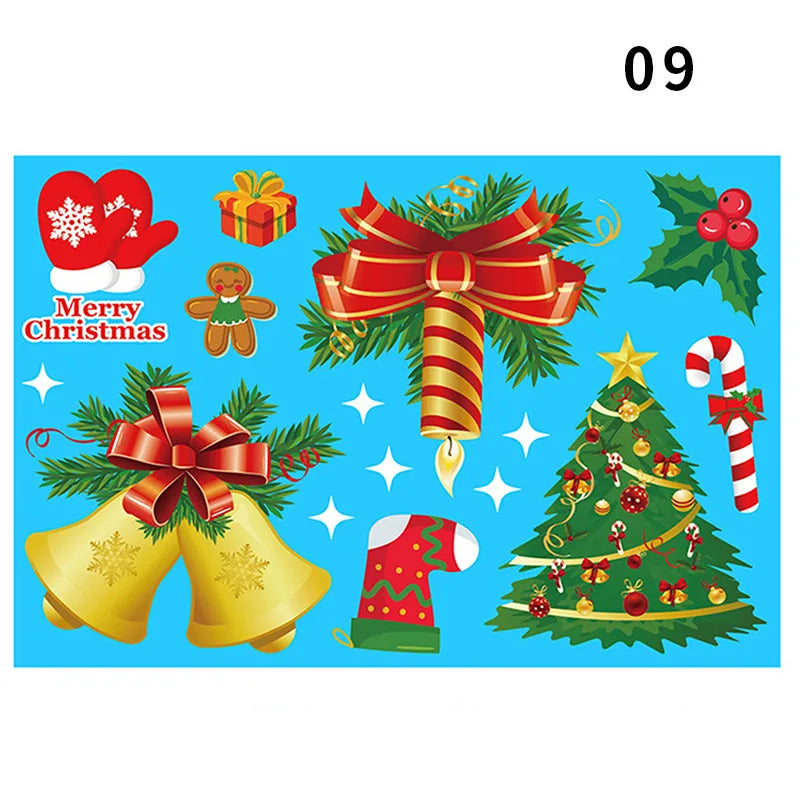 Window Christmas New Year Decorations, Santa Claus Christmas Stickers, Children's Room Snowflake Stickers, Winter Wall Sticker