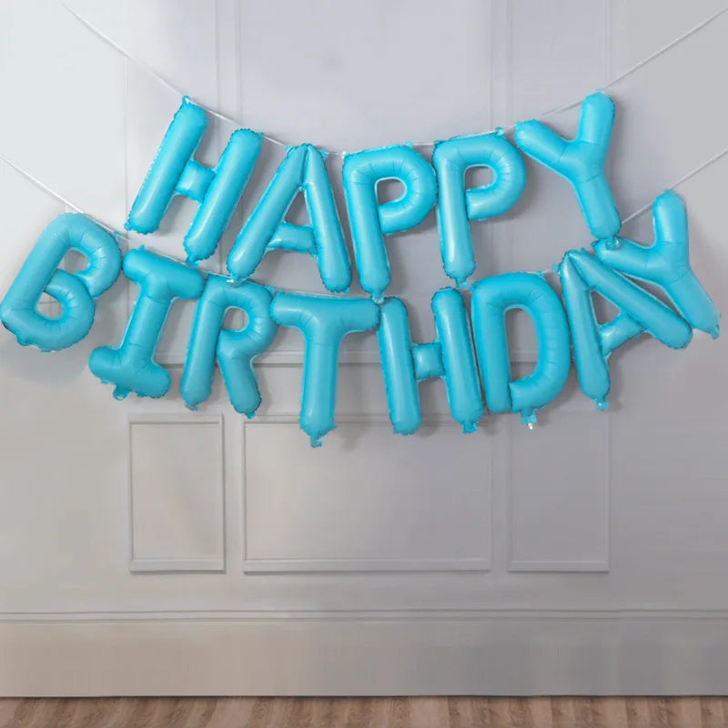 Balloons Party Supplies Birthday Decoration Happy Anniversary Baby Shower Girl Boy Gender Reveal Children's Blue Foil Balloon