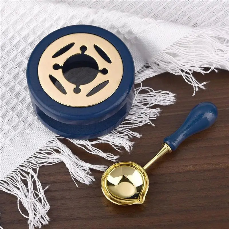 1/2/3pcs Wax Seal Set Wood Wax Melting Lacquer Furnace With /Spoon/Handle Wax Bead Melting Heater Wax Pot Heater For Stamp Craft