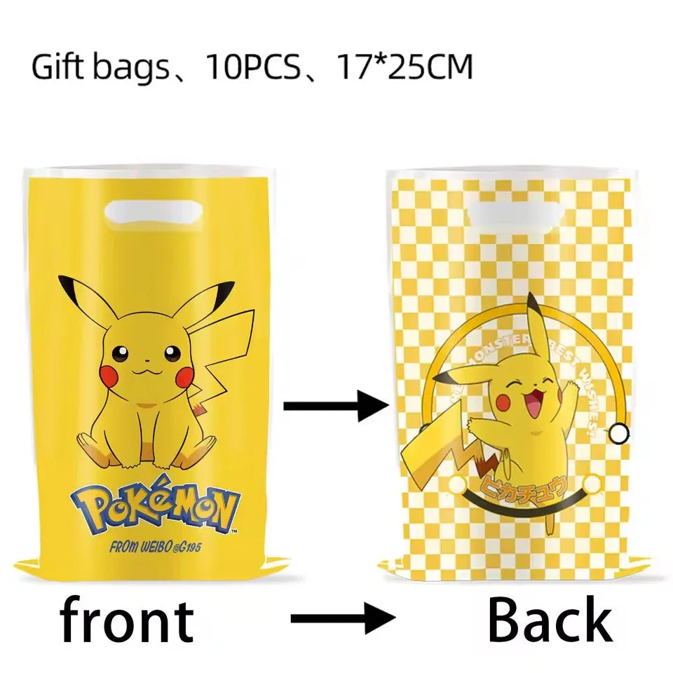 Pokemon Birthday Party Supplies Bracelets Stickers Keychain for Kids Pinata Goody Bag Fillers Cute Pikachu Pokemon Party Favors