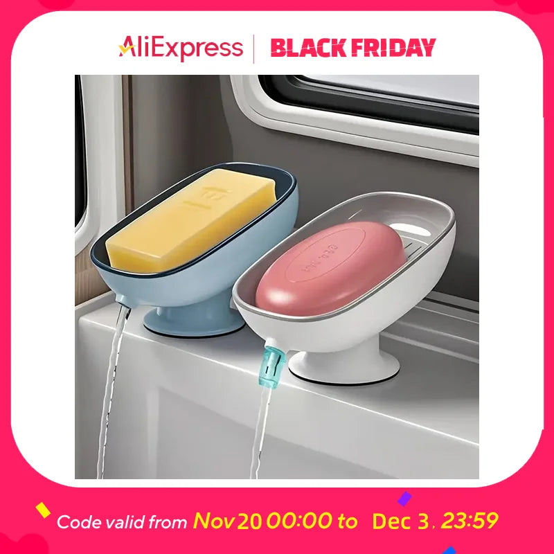 Soap Storage Box – PS Material, Uncovered, Double-Layer with Drainage Plate, Detachable