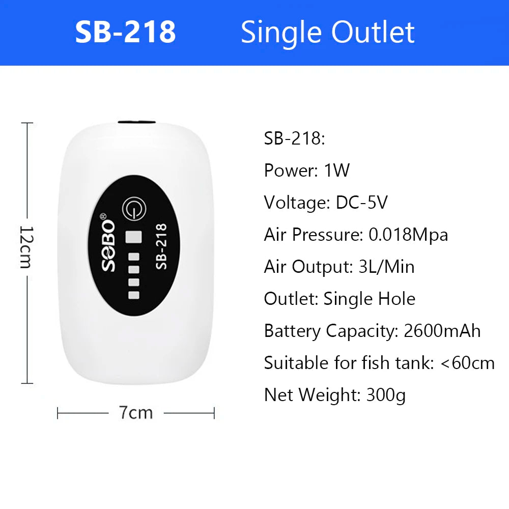 Aquarium Fish Tank Oxygen Pump Charging Dual-Purpose Air Pump Usb Household Portable Fishing Mute 4800mA Outdoor Fishing Pet