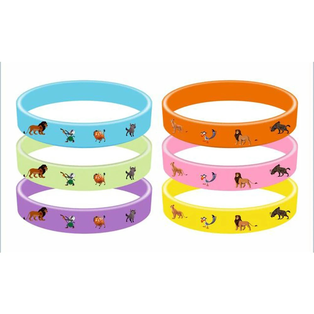 Lion King Party Favors includes Slap Bracelets Stickers Blowouts Gifts Bags for Jungle Lion Themed Birthday Party Decorations
