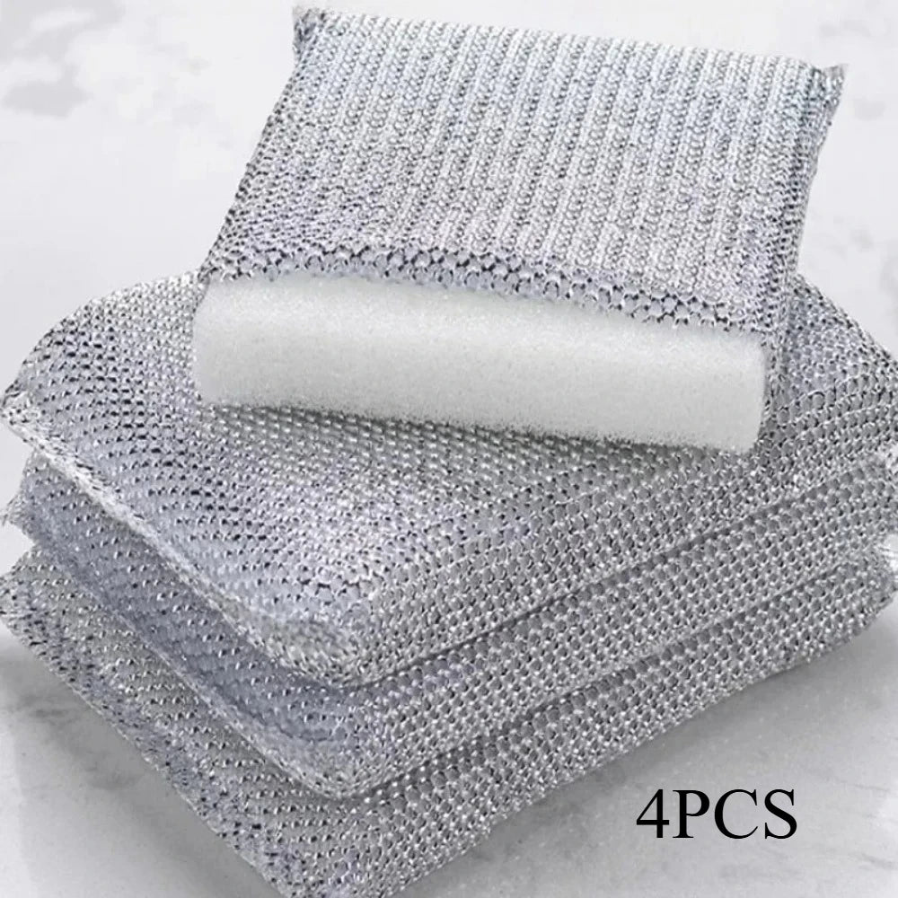 4 Pcs Gentle Dish Sponges – Scratch-Free Cleaning Pads for Pots, Pans, Cookware & Kitchen Surfaces