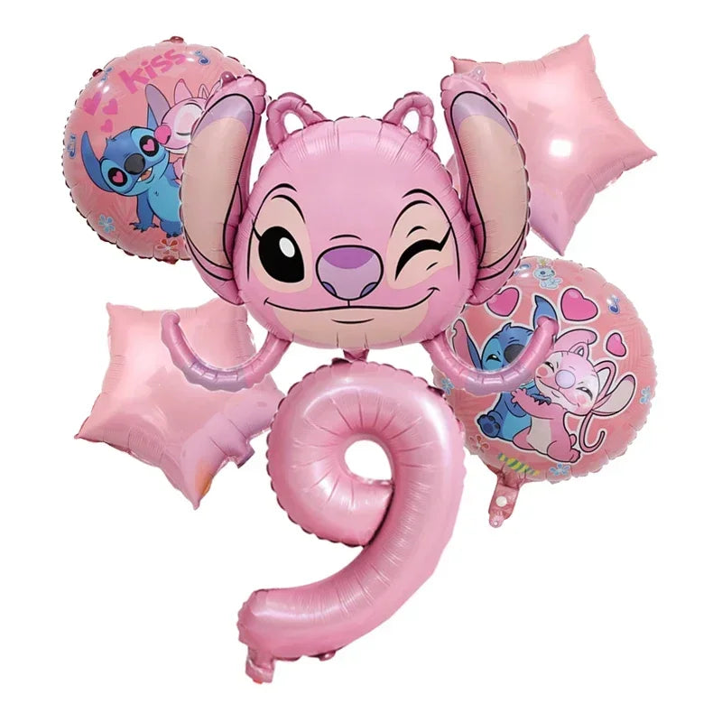 Cartoon Disney Lilo&Stitch Theme Party Foil Balloon Set Baby Shower Boys and Girls Birthday Party Decoration Children's Toy Gift
