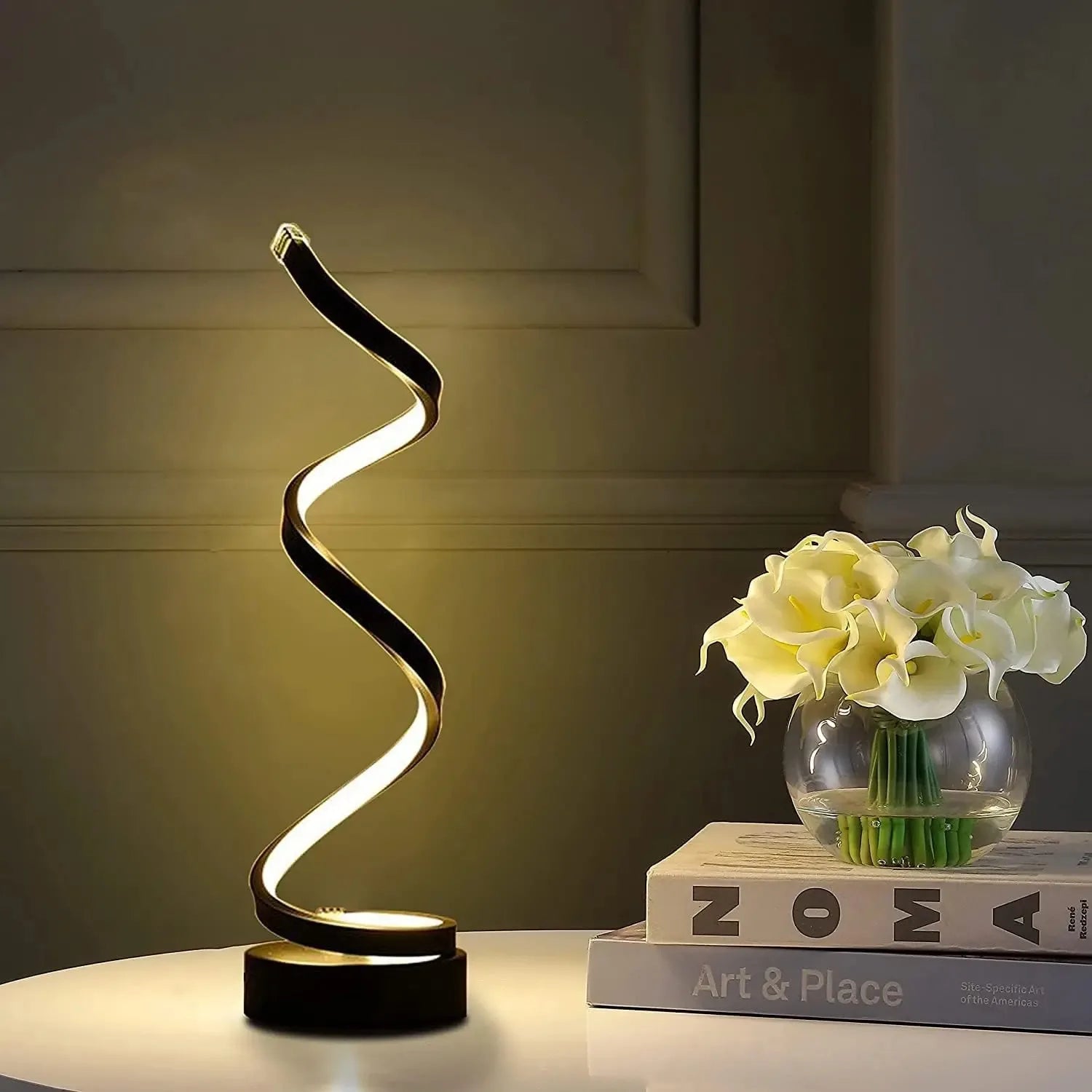 LED spiral dimmable table lamp suitable for living room bedroom study adjustable brightness bedside lamp for office and home use