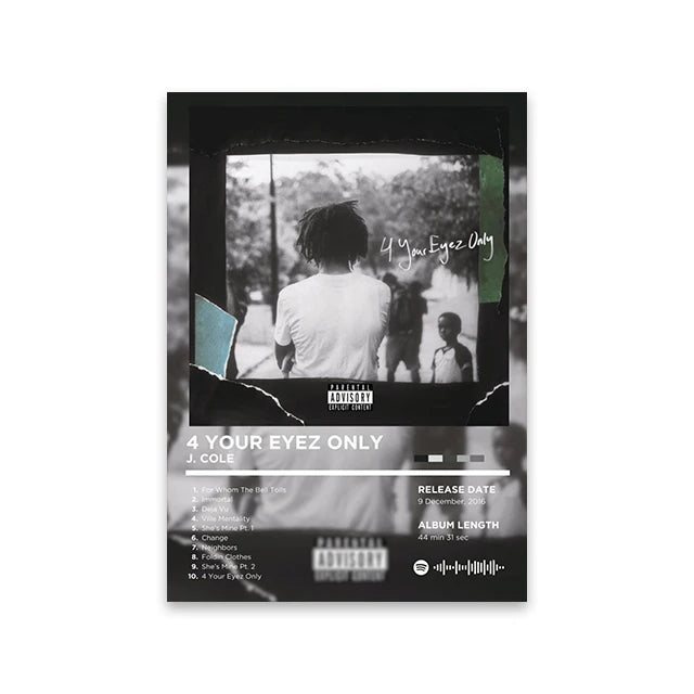 Rapper Album Cover Retro Poster Music Canvas Wall Art Print Mural Home Decor Music Lover Gift