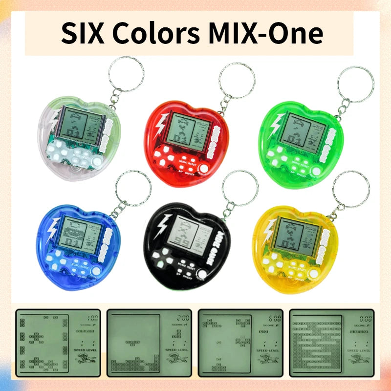 6-48PCS Video Game Party Favors For Kids Mini Game Keychain Birthday Party Gifs Mini Arcade Game Classroom Prizes Tetris Game