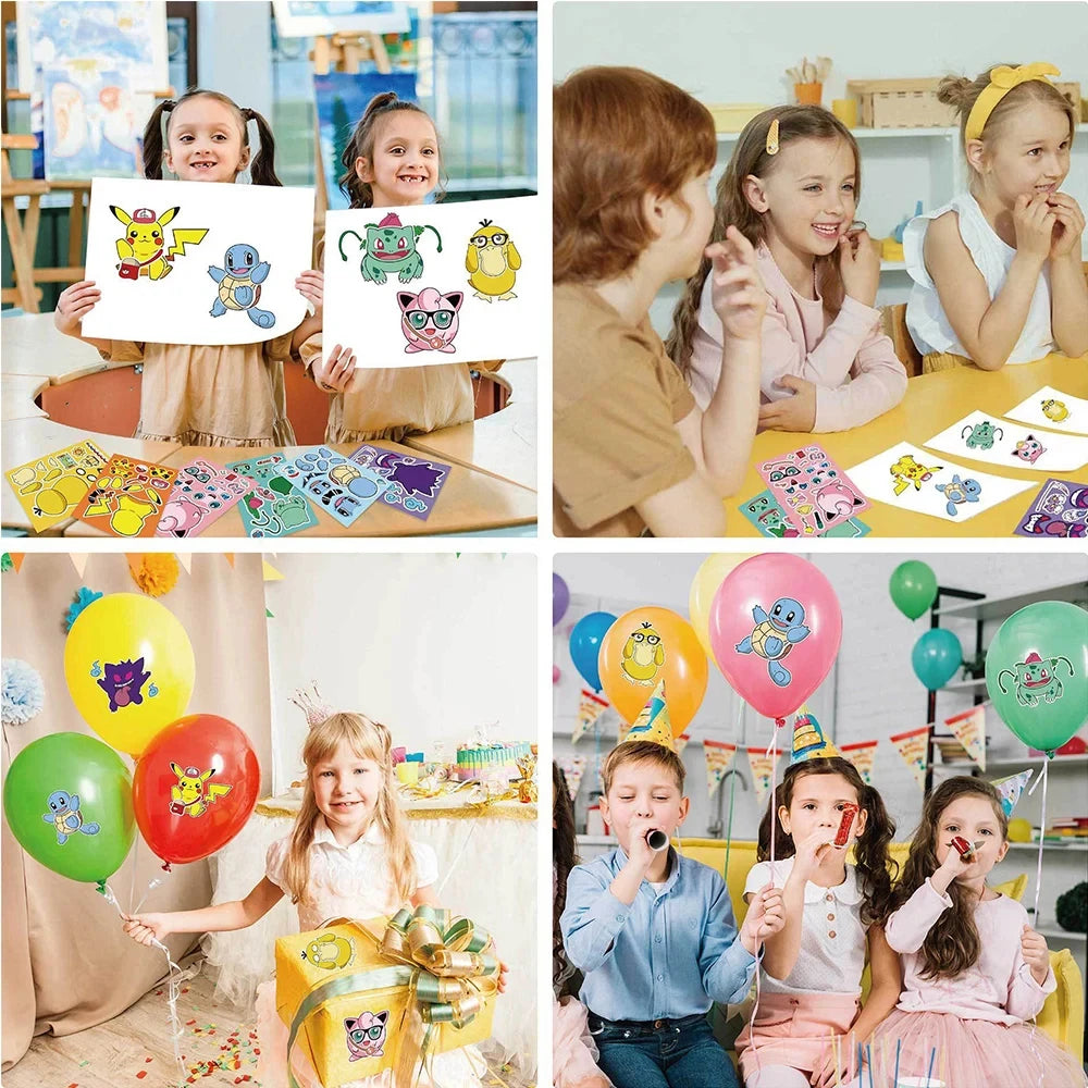 Pokemon Birthday Party Supplies Bracelets Stickers Keychain for Kids Pinata Goody Bag Fillers Cute Pikachu Pokemon Party Favors
