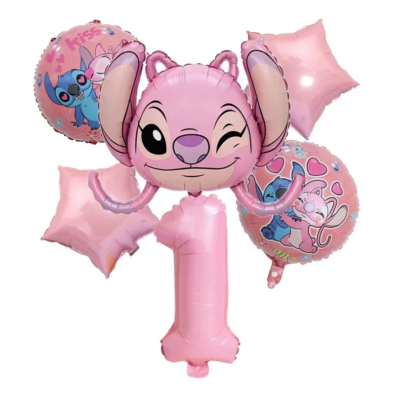 Cartoon Disney Lilo&Stitch Theme Party Foil Balloon Set Baby Shower Boys and Girls Birthday Party Decoration Children's Toy Gift