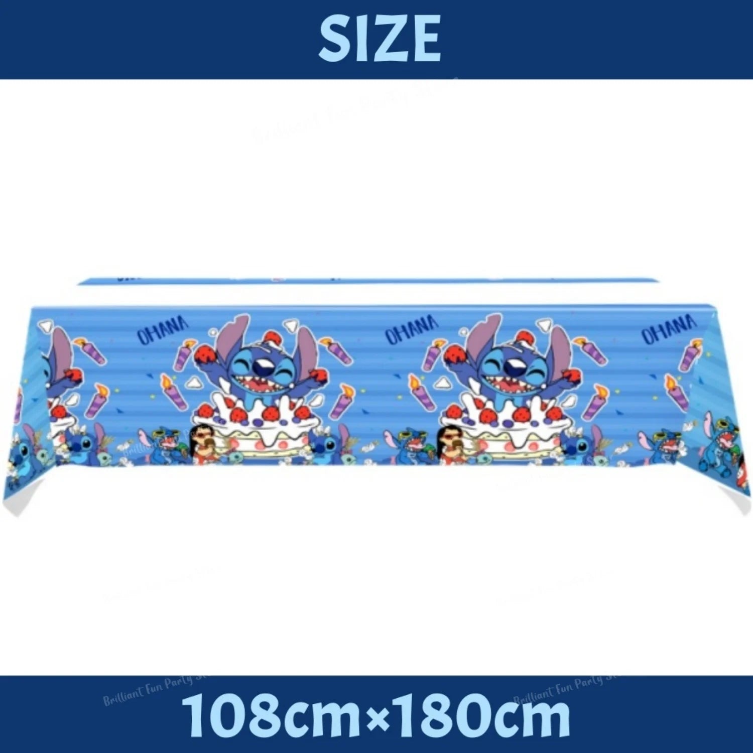 Disney Stitch Blue & Pink Angel Party Tablecloth for Kids Birthday Baby Shower Supplies - Decorative Tablecover for Boys & Girls