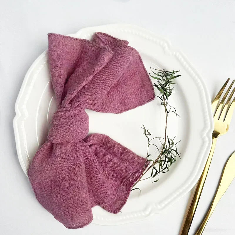 50pcs Handmade Gauze Napkins 30X30cm Cotton Cloth Napkins Fabric Serviette Gauze Table Towels for Wedding Party Baby Shower Set