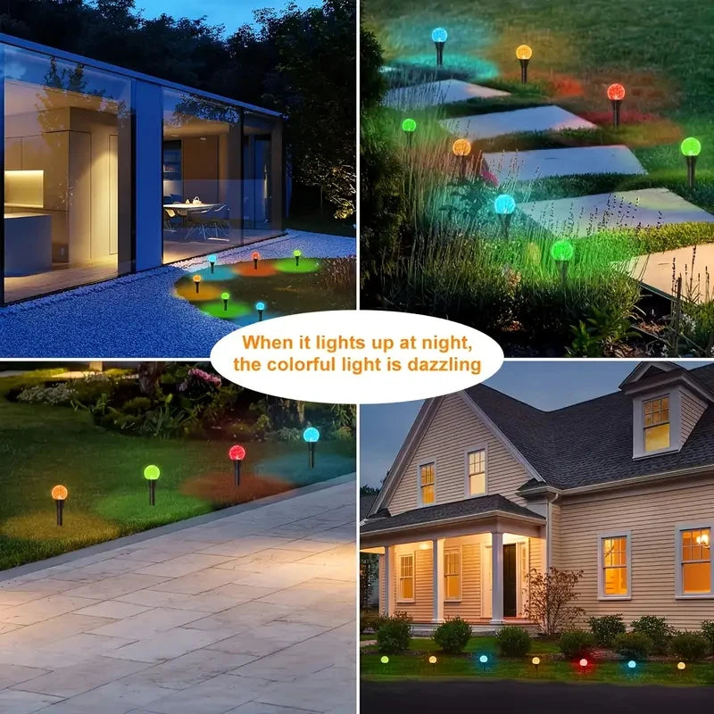 30 LED Solar Bubble Ball Lawn Lights Waterproof Solar Pathway String Light for Outdoor Garden Patios Trail Lighting Decoration