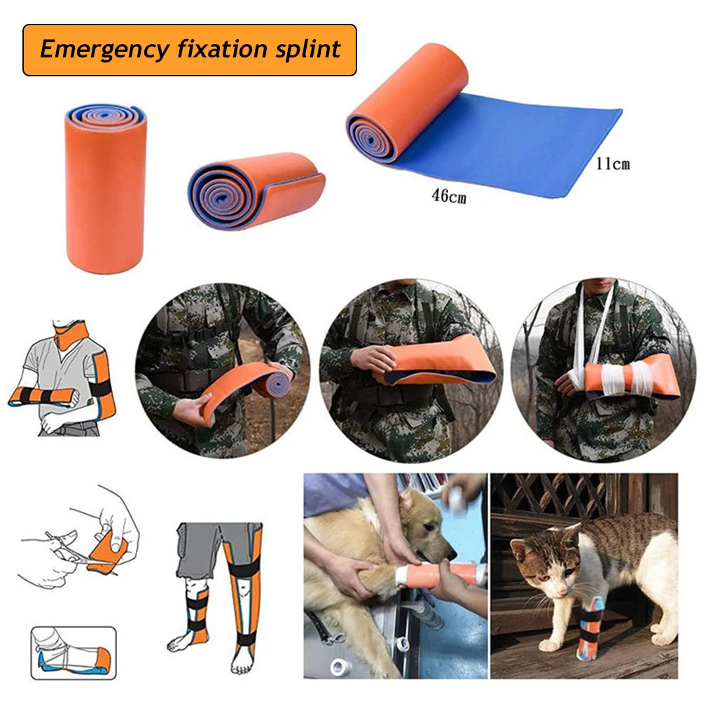 First Aid Universal Aluminum Splint Roll, Medical Survival Polymer for Fixture Bone Emergency Kit, Outdoor Travel