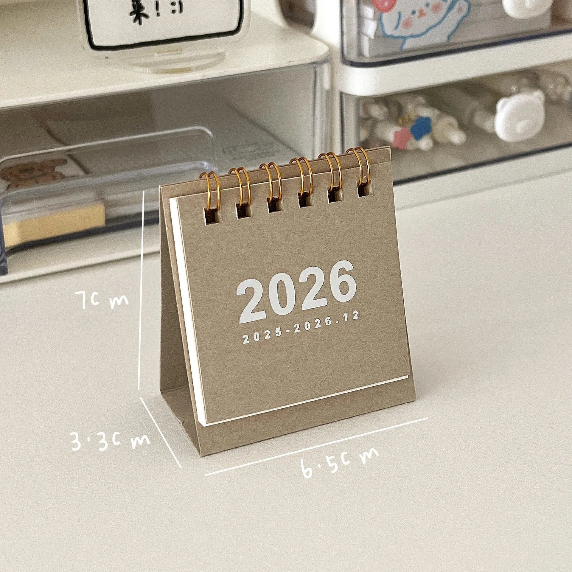 2026 Mini Simple Desk Calendar - Creative Spiral-Bound Calendar for Desktop Decoration & Office Stationery