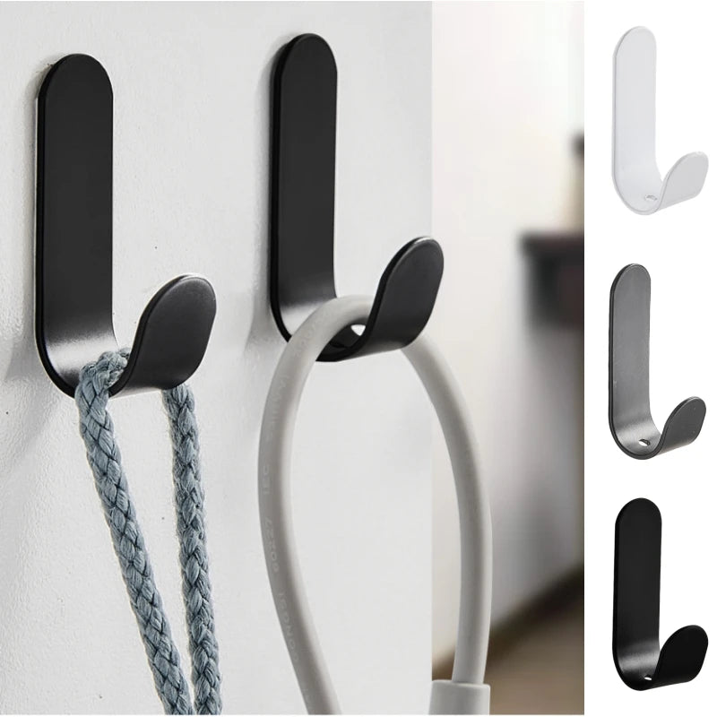 6Pcs Strong Self-Adhesive J-hook Waterproof Adhesive Hanging,Bathroom Towel Key Kitchen