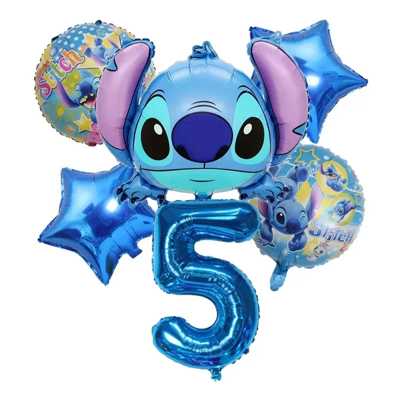 Cartoon Disney Lilo&Stitch Theme Party Foil Balloon Set Baby Shower Boys and Girls Birthday Party Decoration Children's Toy Gift