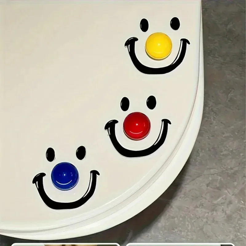 Contemporary Style Dopamine Smile Ball Toilet Lid Lifter, Round Shape, Handheld Toilet Seat Cover Opener for Bathroom