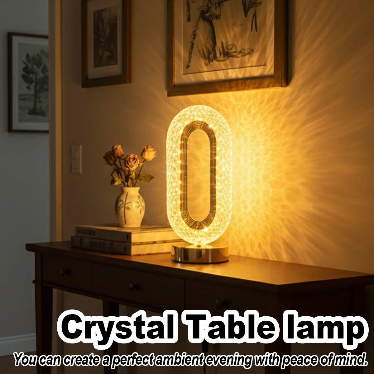 Tricolor Led Table Lamp Modern Lamps For Living Room Crystal Bedside Desk Minimalist For Bedroom Touch Control Creative Dimmable