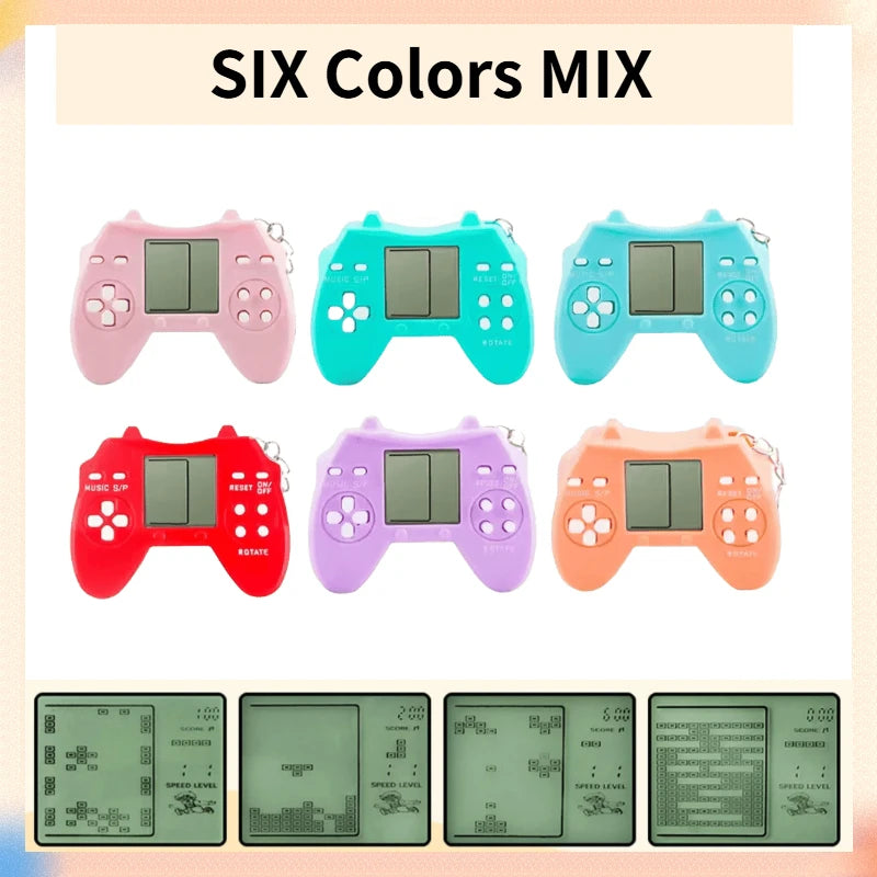 6-48PCS Video Game Party Favors For Kids Mini Game Keychain Birthday Party Gifs Mini Arcade Game Classroom Prizes Tetris Game