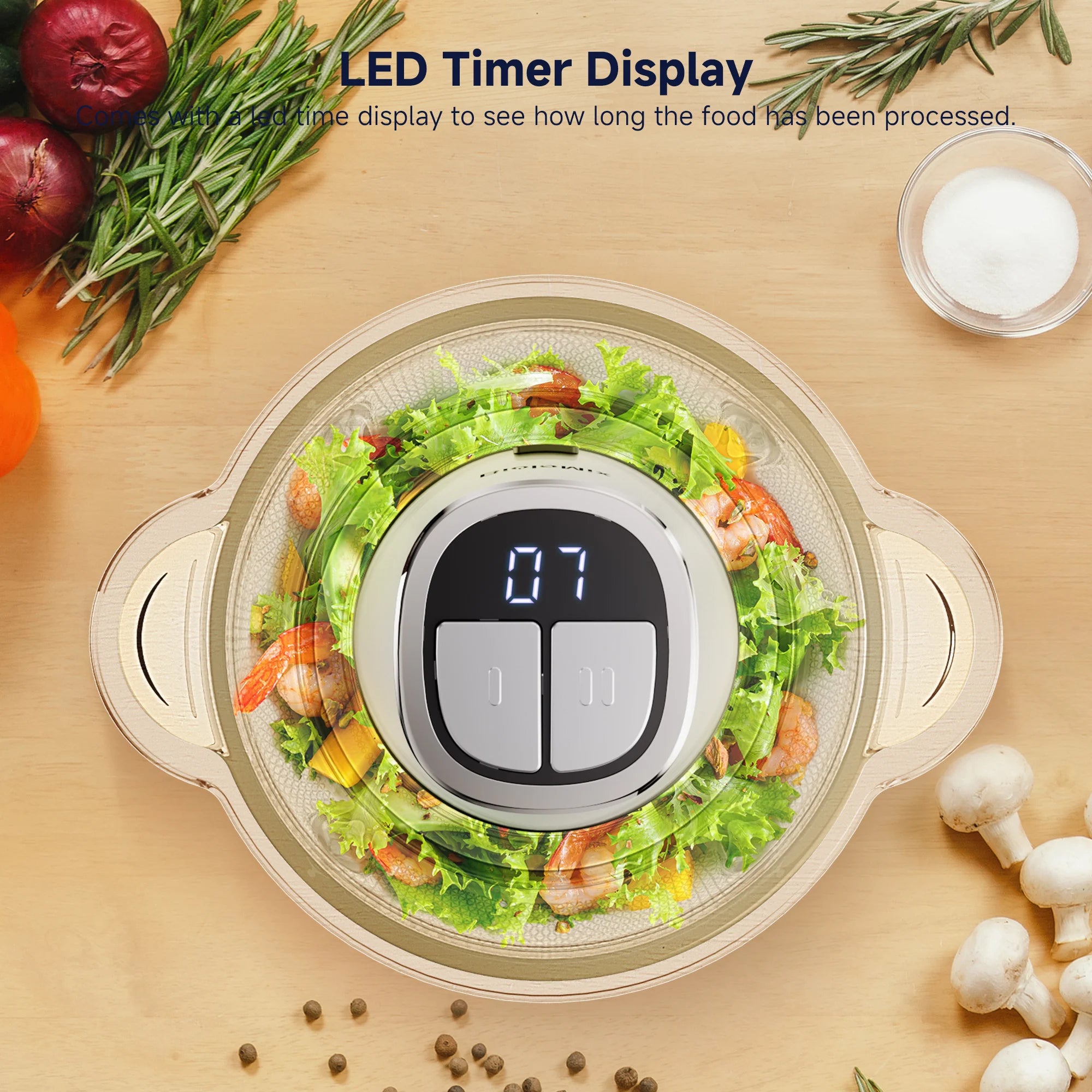 BioloMix Mini Electric Food Chopper 300W with 2 Bowls And 4 Bi-Level Blades for Baby Food Meat, Onion Processing