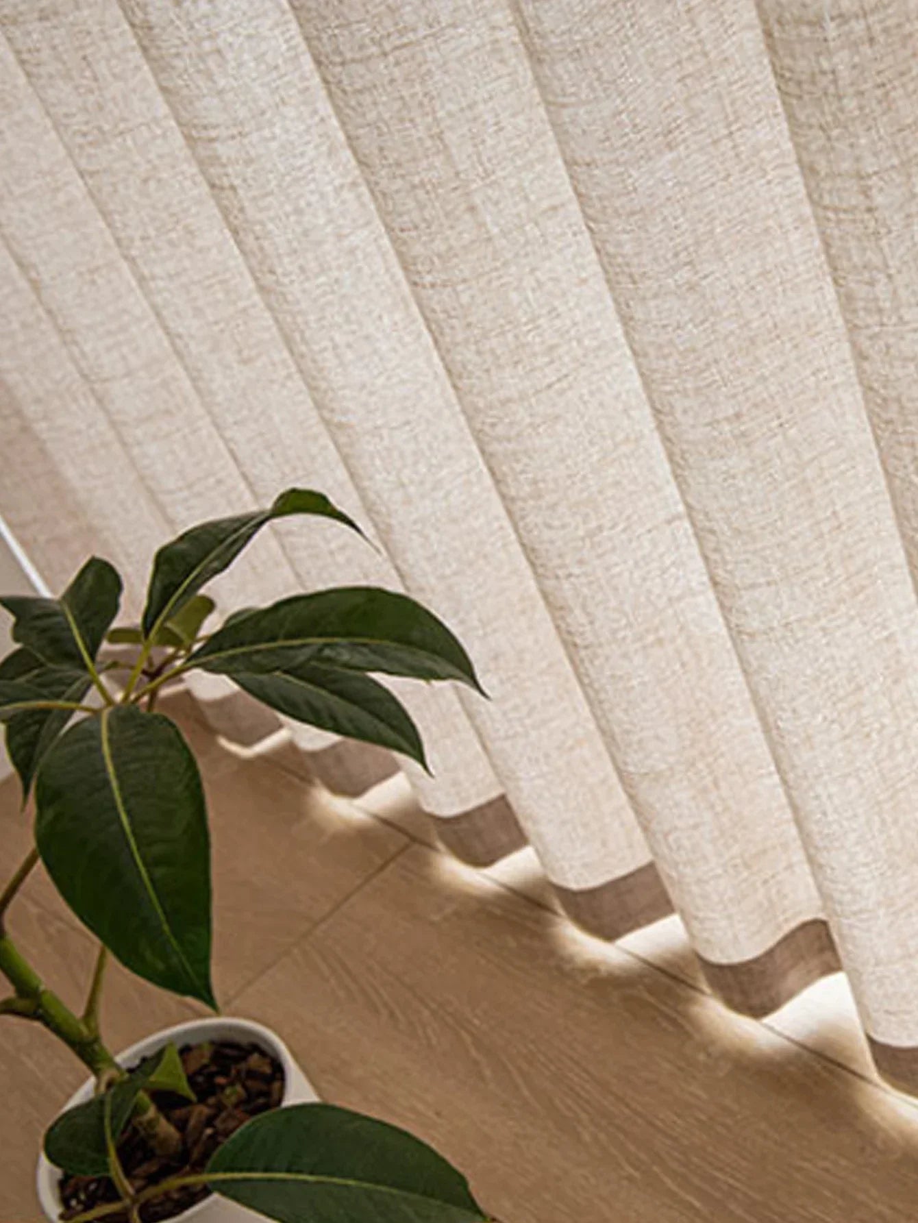 Korean Style Thickened Cotton and Linen Half Set Curtains for Bedroom Living Room and Curtains and Polyester