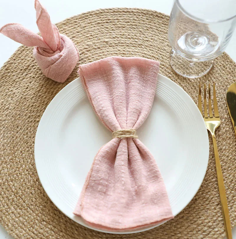 50pcs Handmade Gauze Napkins 30X30cm Cotton Cloth Napkins Fabric Serviette Gauze Table Towels for Wedding Party Baby Shower Set