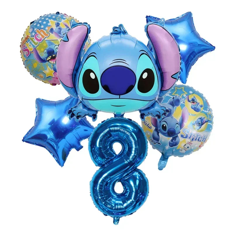 Cartoon Disney Lilo&Stitch Theme Party Foil Balloon Set Baby Shower Boys and Girls Birthday Party Decoration Children's Toy Gift