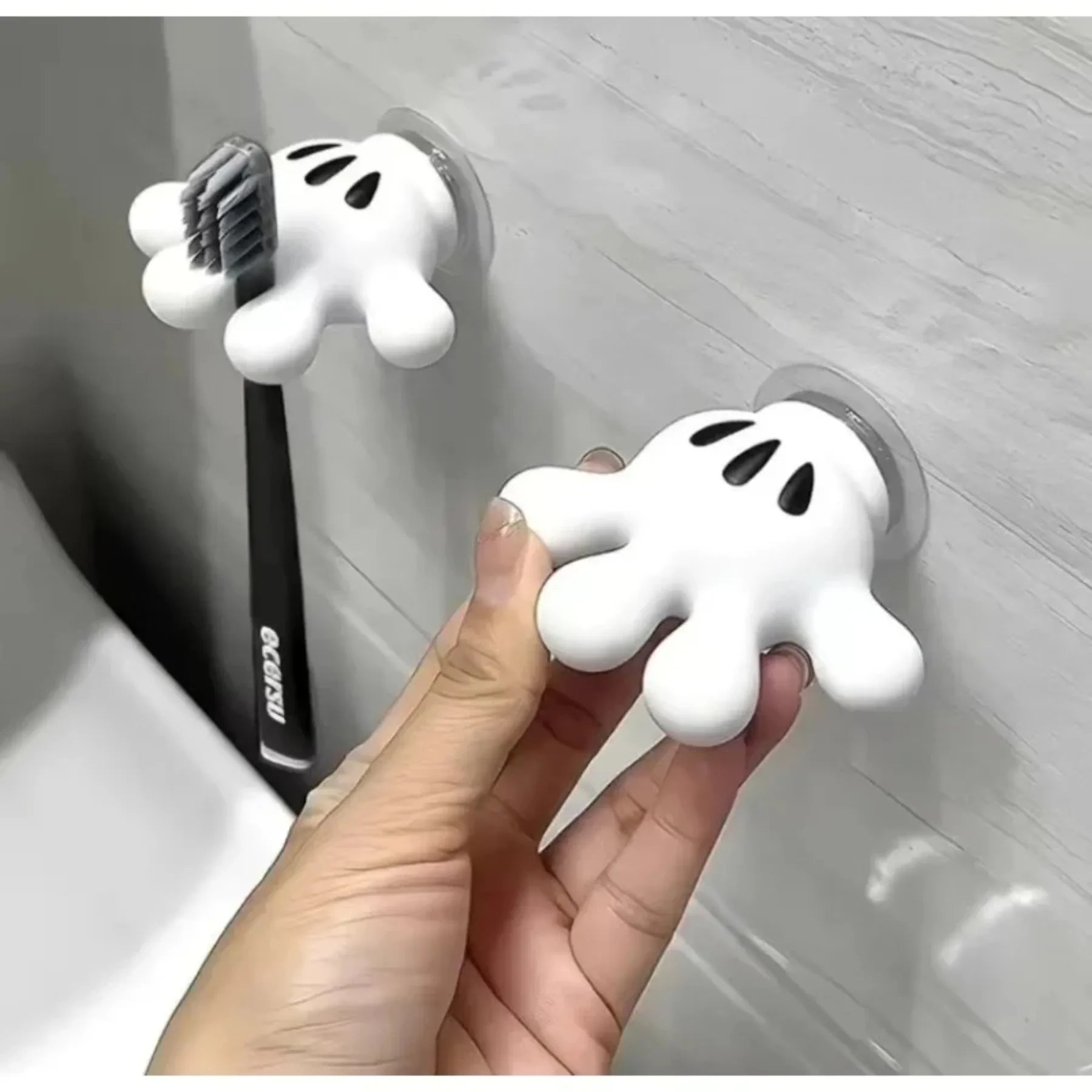 Toothbrush holder and multi-functional traceless suction hook for bathroom towel hanging and data cable home decoration