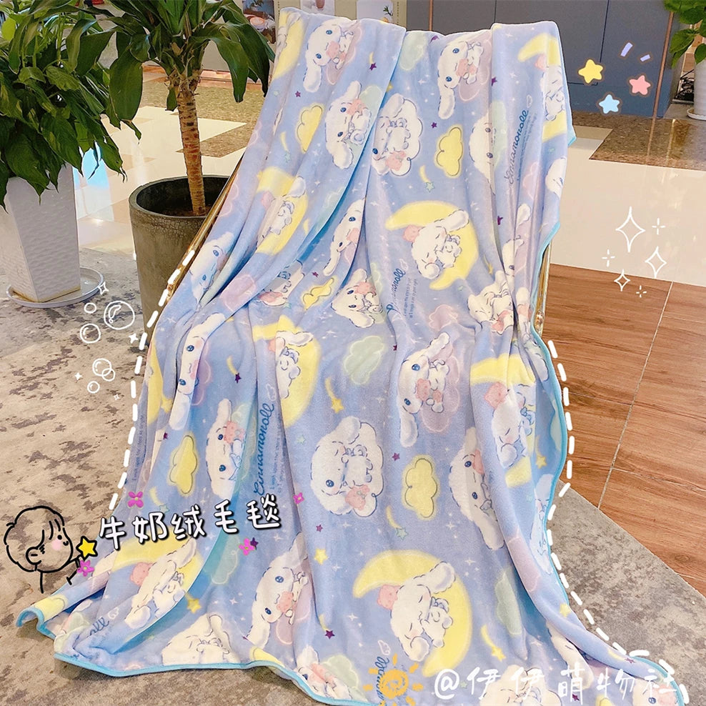 Japanese Style Flannel Blanket Lovely Nap Blanket Cartoon Bedroom Sofa Comfortable Warm Blanket Single Size Travel Cover Blanket