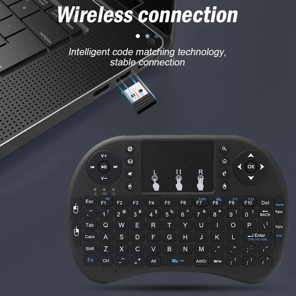 MRSVI I8 2.4G Mini Wireless Keyboard Classic Black Air Mouse Remote Control Touchpad for Android TV Box PC Smart TV