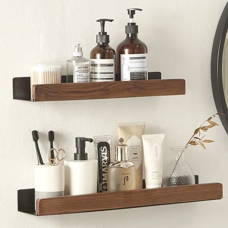 Walnut Wood Black Bathroom Hardware Set Bathroom towel rack Towel Rack Toilet Paper Holder Towel Bar Shelf  Bathroom Accessories