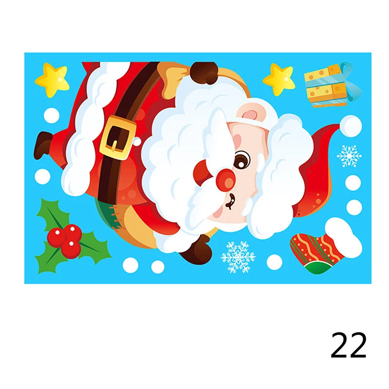 Window Christmas New Year Decorations, Santa Claus Christmas Stickers, Children's Room Snowflake Stickers, Winter Wall Sticker