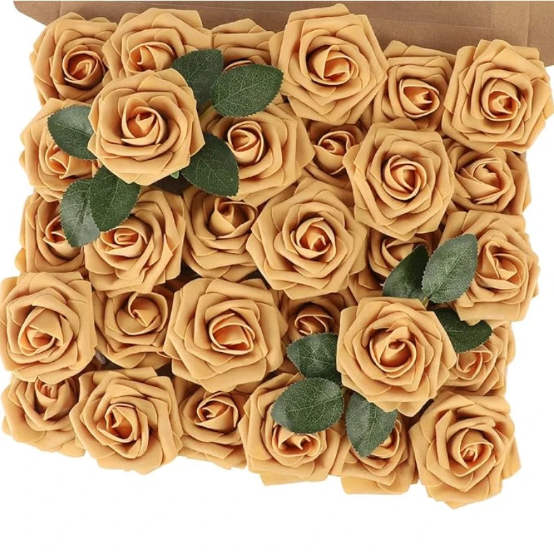 10~100pcs Rose Artificial Flowers Foam Fake Roses Wedding Bouquets Centerpieces Mothers Day Valentines Gifts Party Decoration