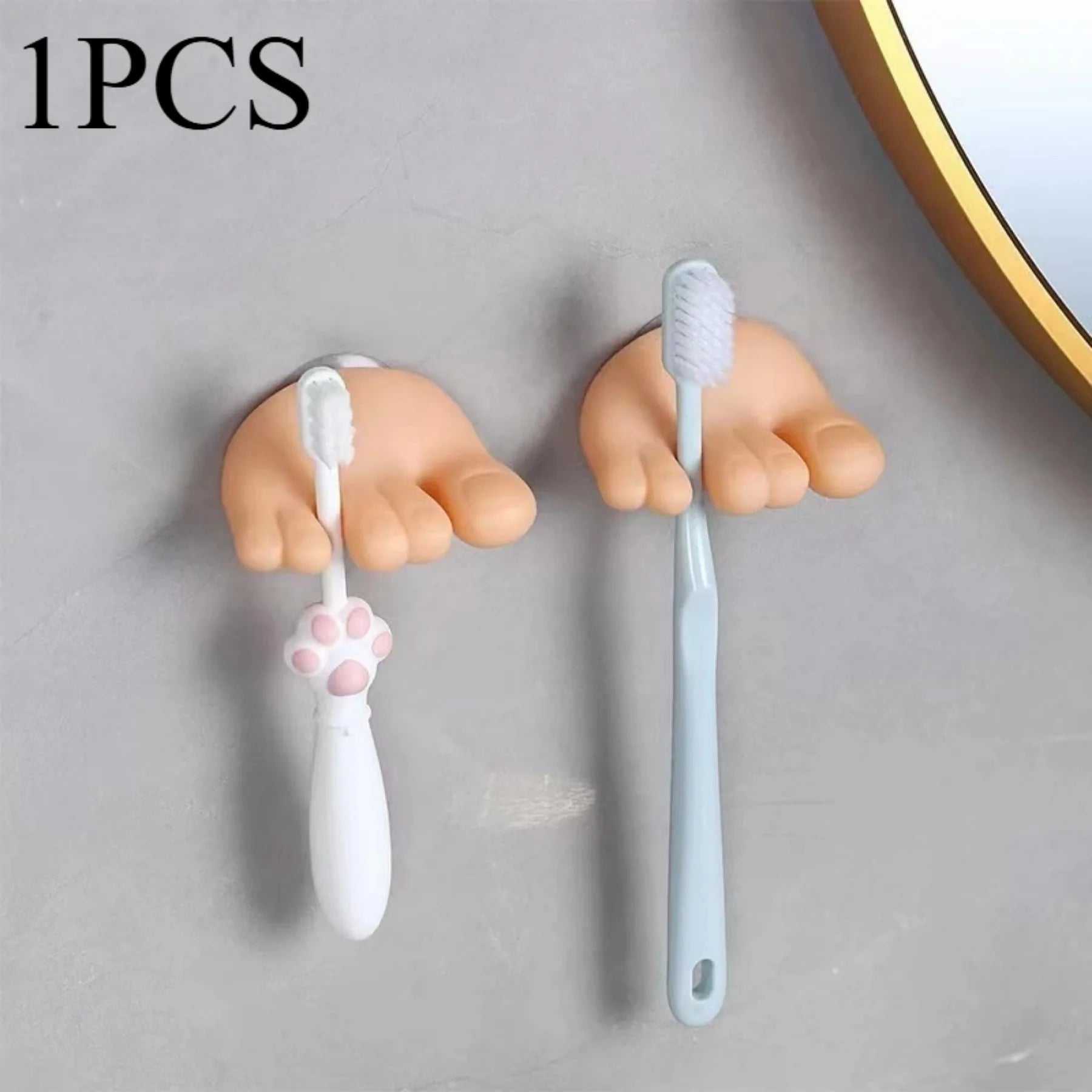 Toothbrush holder and multi-functional traceless suction hook for bathroom towel hanging and data cable home decoration
