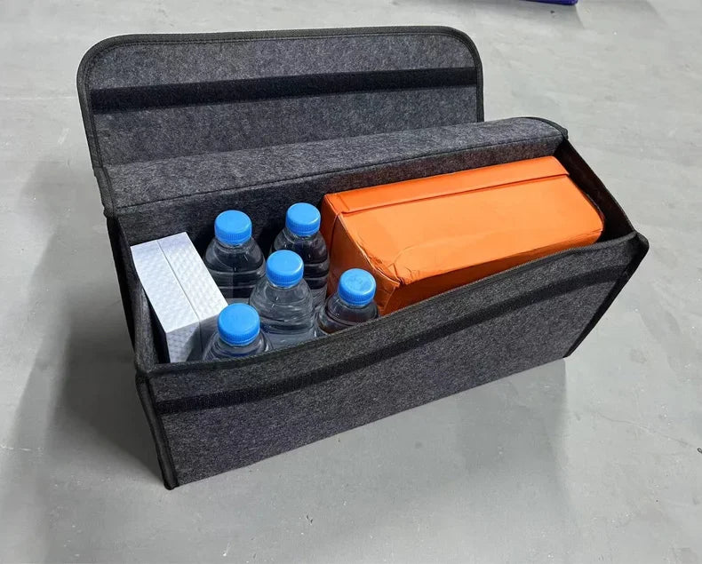 Large Anti Slip Compartment Boot Storage Organizer Tool Car Storage Bag Car Trunk Organizer Soft Felt Storage Box Accessories