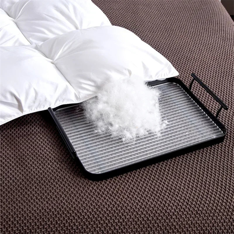 High Grade 100% White Goose Down Quilt Winter Warm Feather Duvet Queen King Cozy Lightweight 3D Bread Comforter Pinch Pleated
