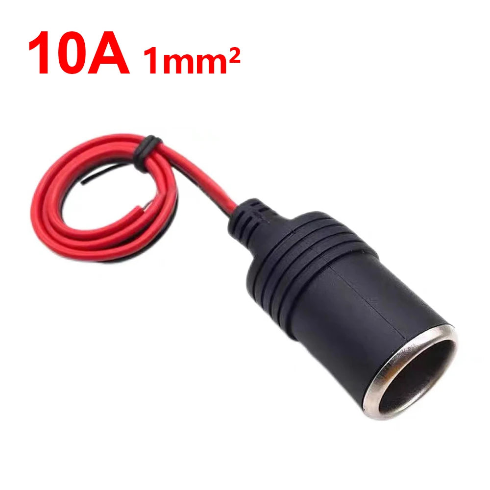 10A/20A Max 200W Car Mounted Cigarette Lighter Charger Female Socket Plug with 30cm Cable Connector Adapter Universal 12v