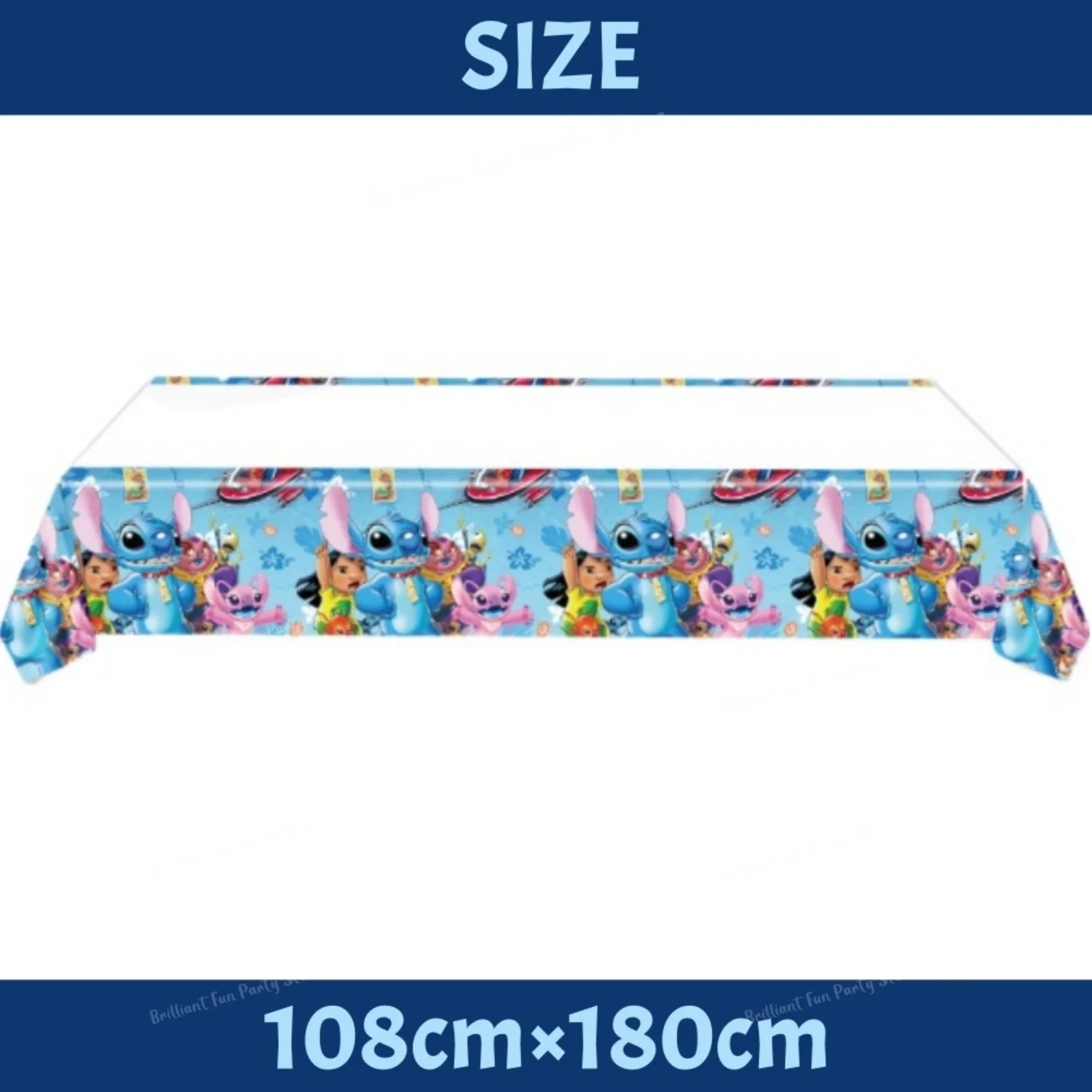 Disney Stitch Blue & Pink Angel Party Tablecloth for Kids Birthday Baby Shower Supplies - Decorative Tablecover for Boys & Girls