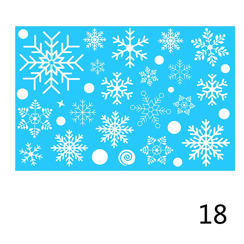 Window Christmas New Year Decorations, Santa Claus Christmas Stickers, Children's Room Snowflake Stickers, Winter Wall Sticker