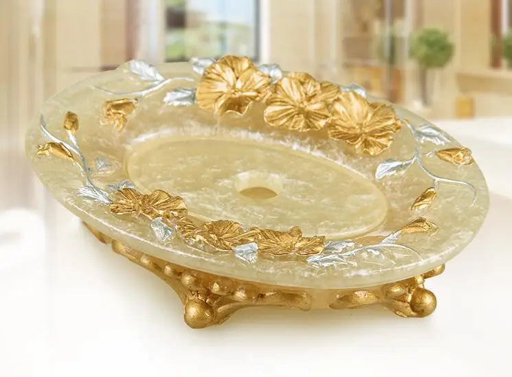 Fashion Bathroom Supplies Resin Five-piece Washbasin European Bathroom Supplies Toothpaste Storage Box Tissue Box