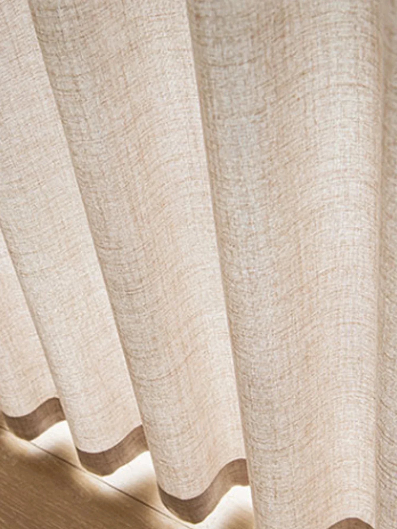 Korean Style Thickened Cotton and Linen Half Set Curtains for Bedroom Living Room and Curtains and Polyester