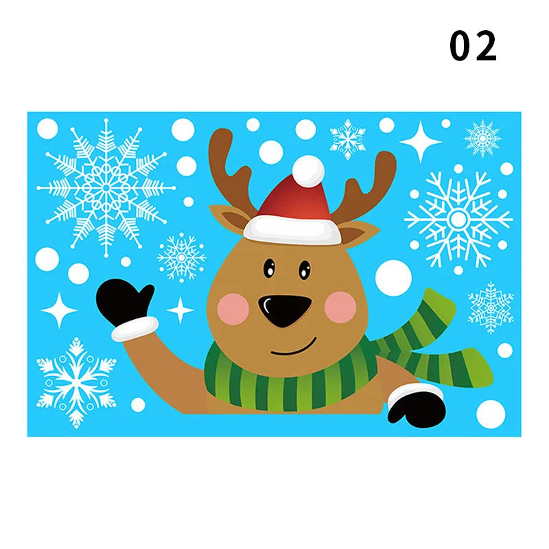 Window Christmas New Year Decorations, Santa Claus Christmas Stickers, Children's Room Snowflake Stickers, Winter Wall Sticker